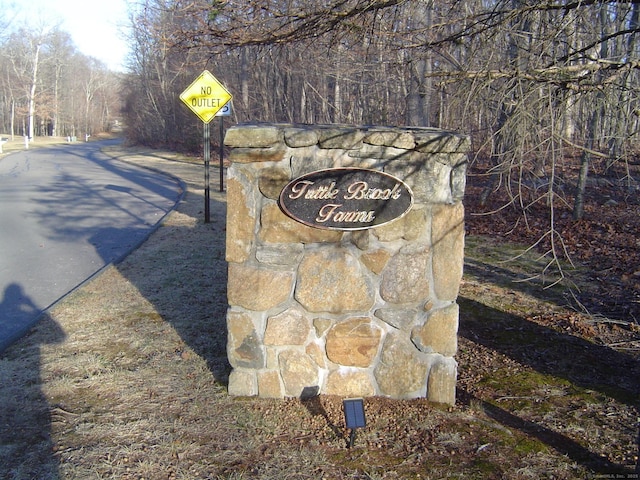 view of community sign