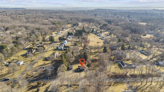 bird's eye view with a forest view