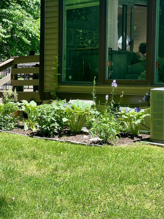 exterior details with central air condition unit