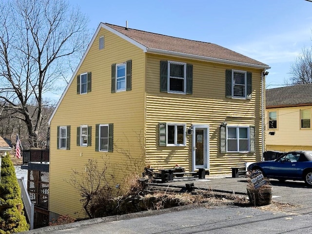 view of front of home with a patio area