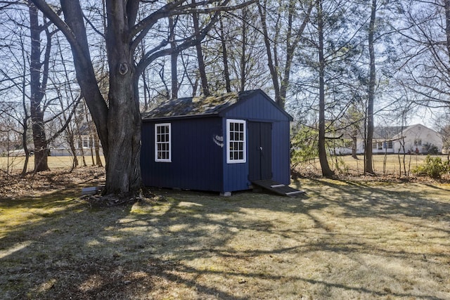 view of shed