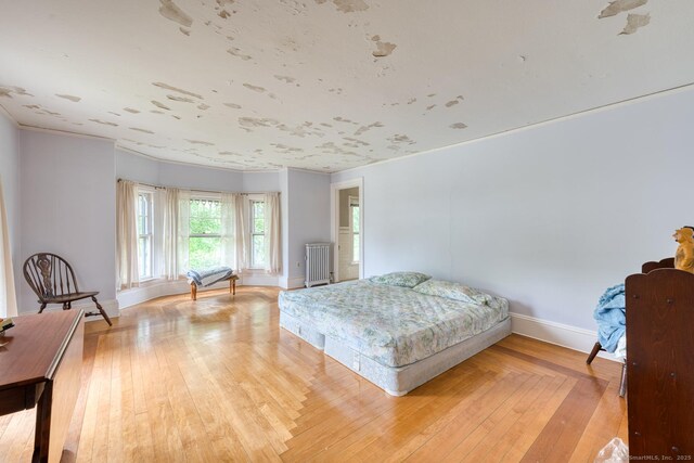 673 Spring St, Manchester, CT 06040 - bedroom featuring radiator heating unit, baseboards, and light wood finished floors