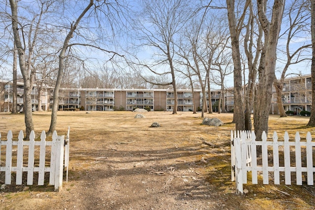 view of yard with fence