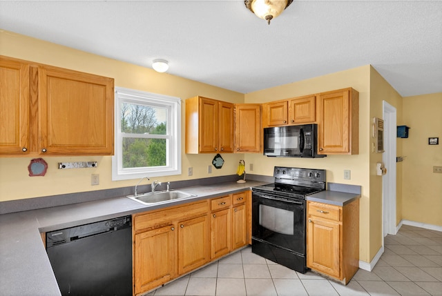 686 W Rd, Salem, CT 06420 - kitchen featuring black appliances, a sink, and light tile patterned floors