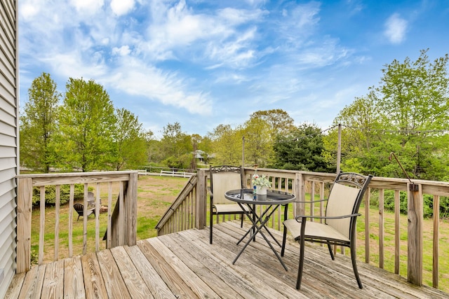 686 W Rd, Salem, CT 06420 - wooden terrace with outdoor dining space