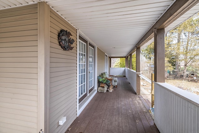 wooden deck with covered porch