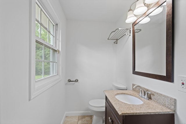 26 Oconnell Rd, East Haddam, CT 06423 - bathroom with vanity, toilet, baseboards, and tile patterned floors