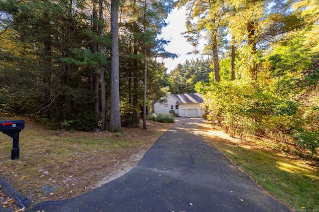 view of street with aphalt driveway