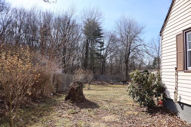 view of yard featuring fence