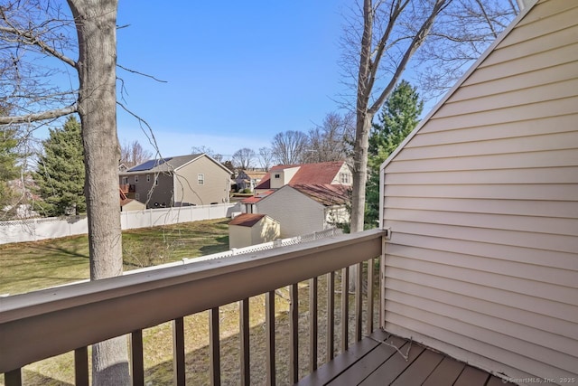 deck featuring a residential view