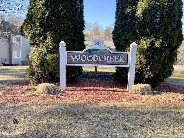 view of community sign