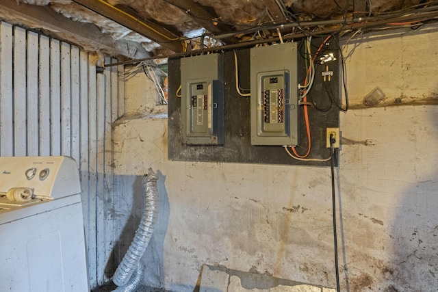 utility room featuring washer / clothes dryer and electric panel