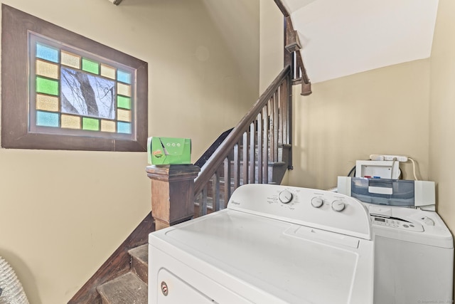 laundry area featuring laundry area and washing machine and dryer