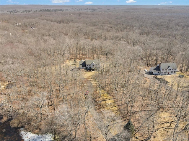 bird's eye view with a view of trees