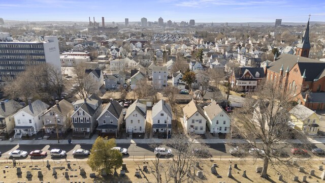 aerial view with a residential view
