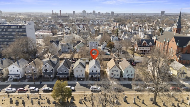 aerial view with a residential view