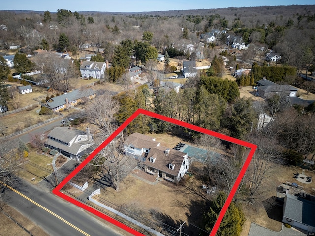 aerial view with a residential view