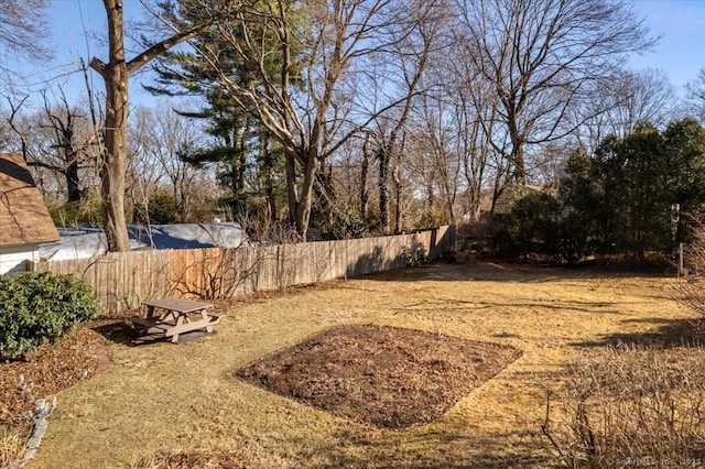 view of yard with fence