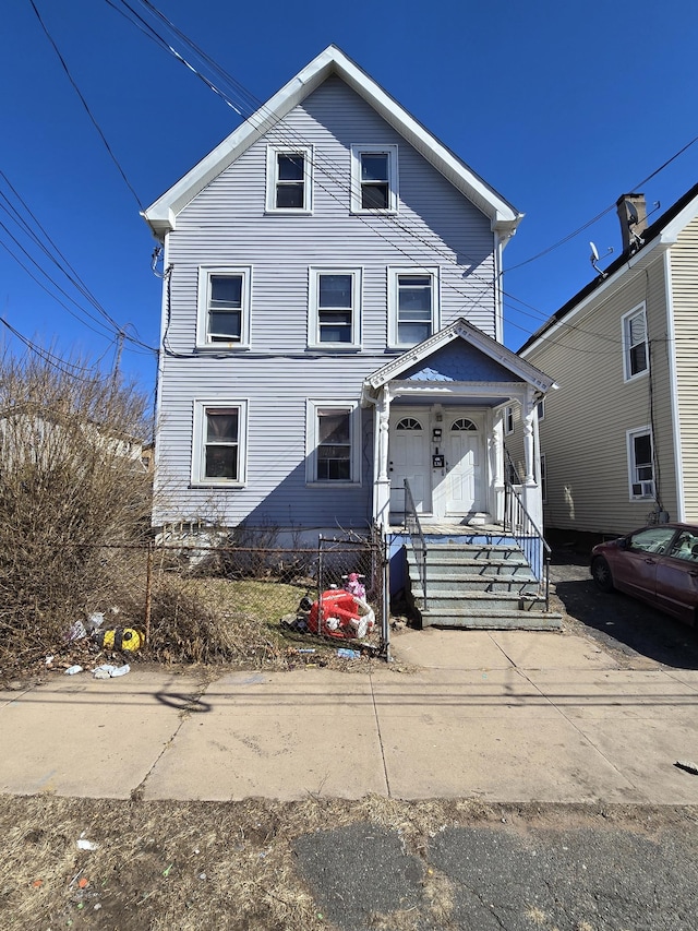 view of front of home featuring covered porch