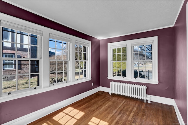 unfurnished sunroom with radiator