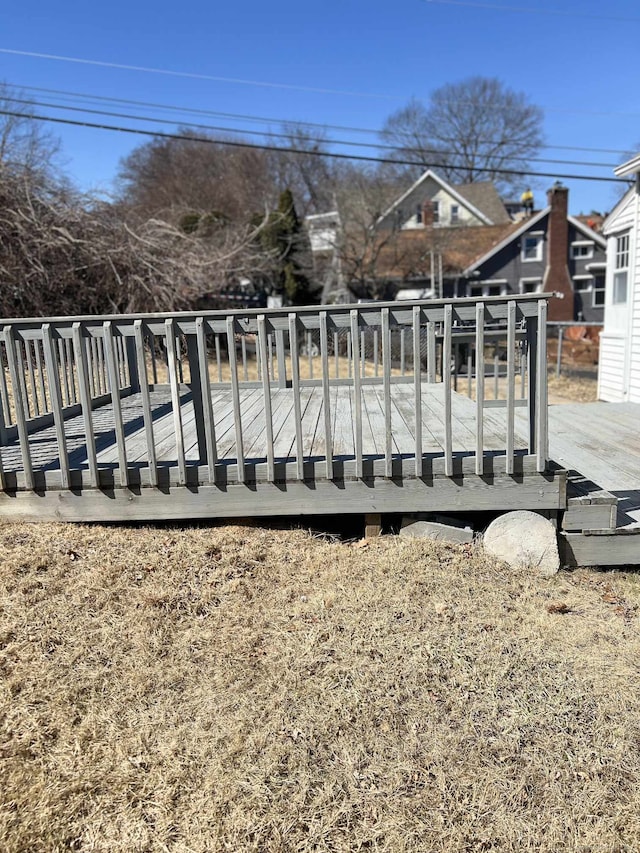 view of yard featuring a wooden deck