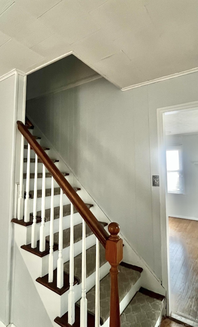 84 Glendale Ave, Bridgeport, CT 06606 - stairs featuring ornamental molding and wood finished floors