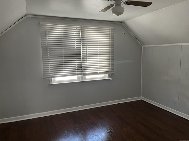 84 Glendale Ave, Bridgeport, CT 06606 - bonus room with ceiling fan, vaulted ceiling, wood finished floors, and baseboards