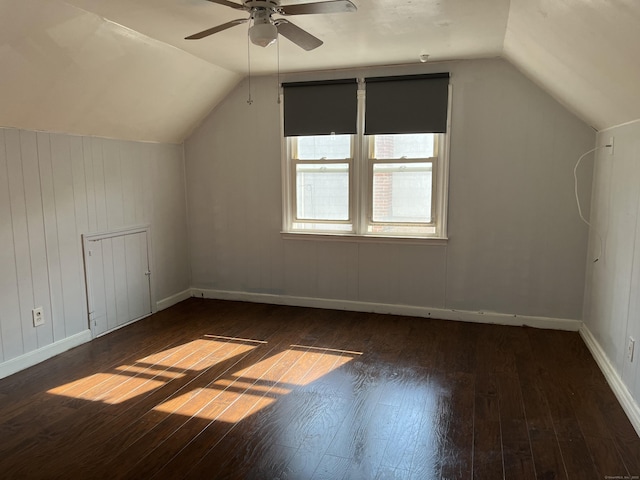 84 Glendale Ave, Bridgeport, CT 06606 - bonus room with hardwood / wood-style flooring, lofted ceiling, and a ceiling fan