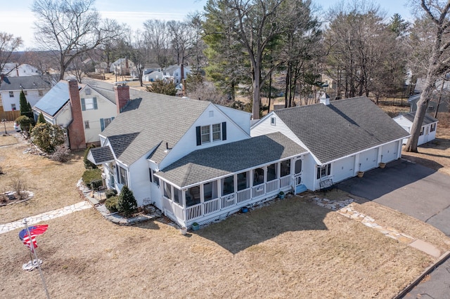 aerial view featuring a residential view