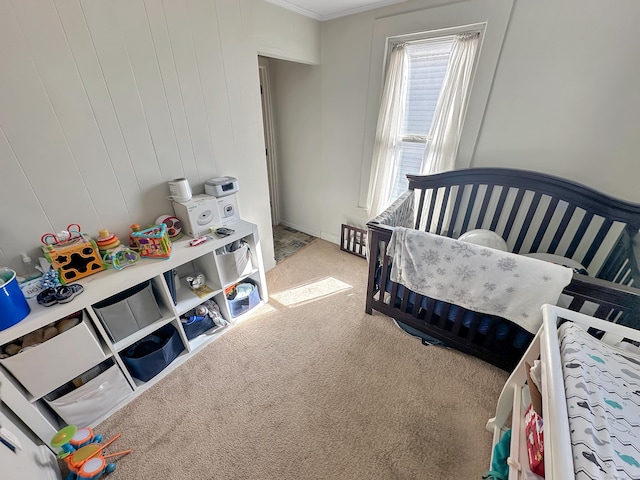 63 Minerva St, Derby, CT 06418 - carpeted bedroom featuring crown molding