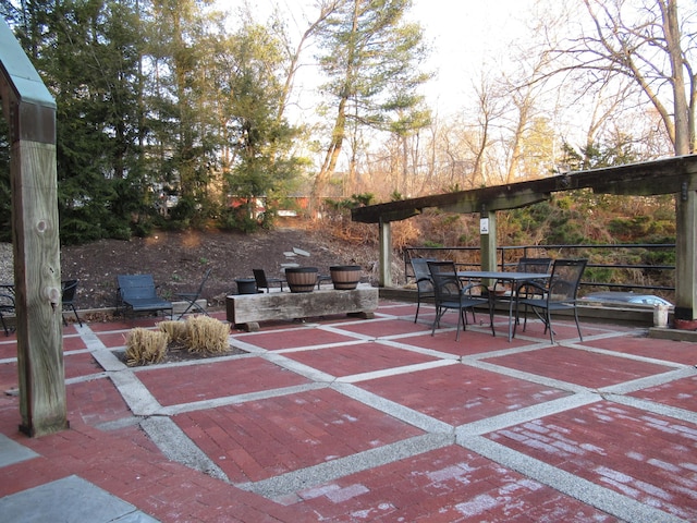 view of patio with outdoor dining area