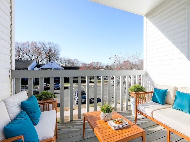 balcony featuring outdoor lounge area