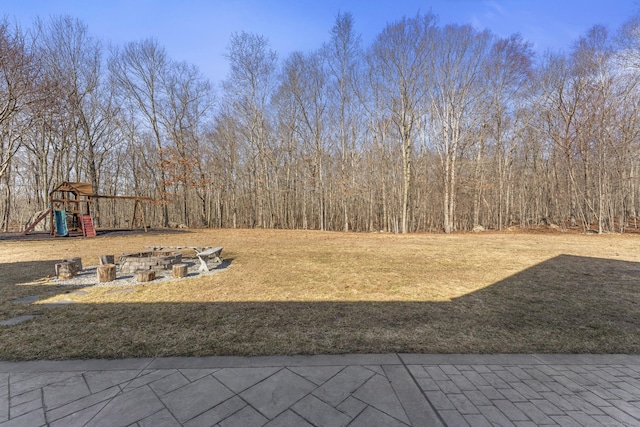 view of yard featuring a playground