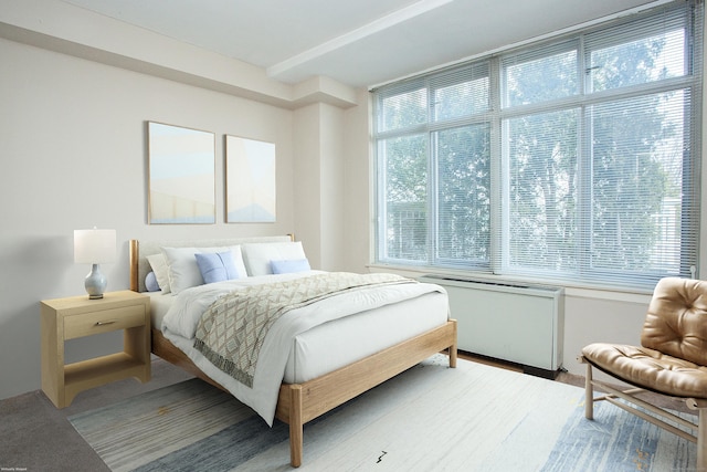 bedroom featuring radiator heating unit