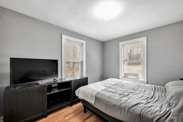 bedroom featuring light wood-type flooring