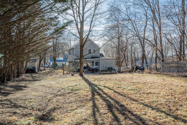 view of yard featuring fence