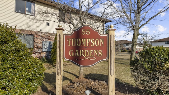 view of community sign