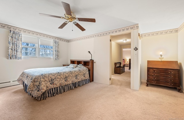 bedroom featuring a ceiling fan and carpet floors