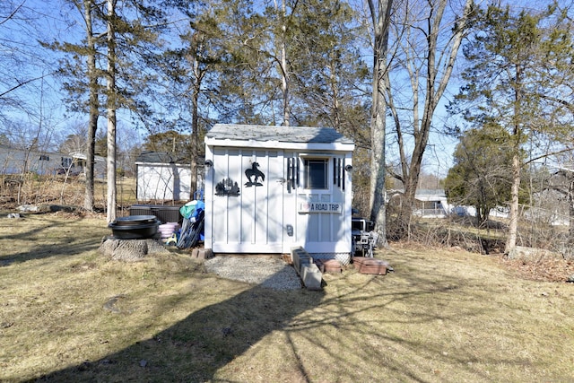 view of shed