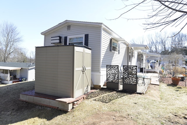 view of shed