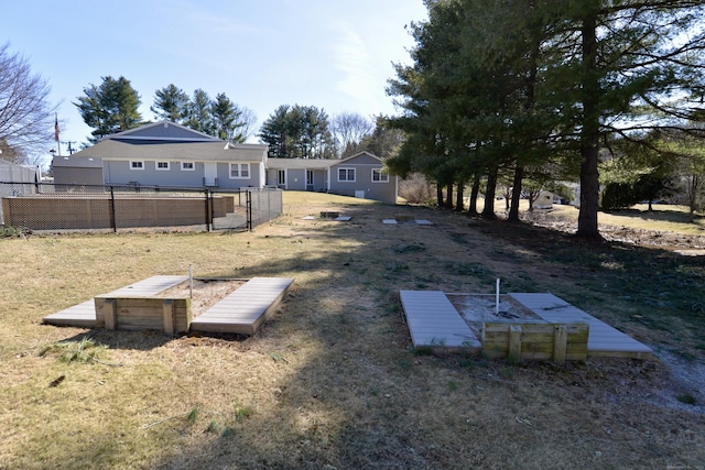 view of yard with fence