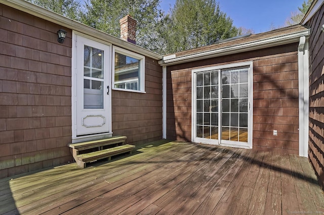 wooden deck with entry steps