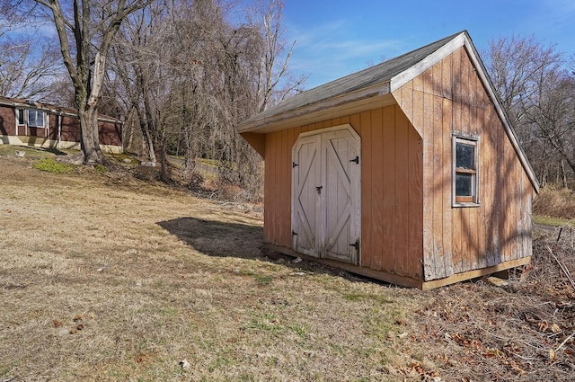 view of shed