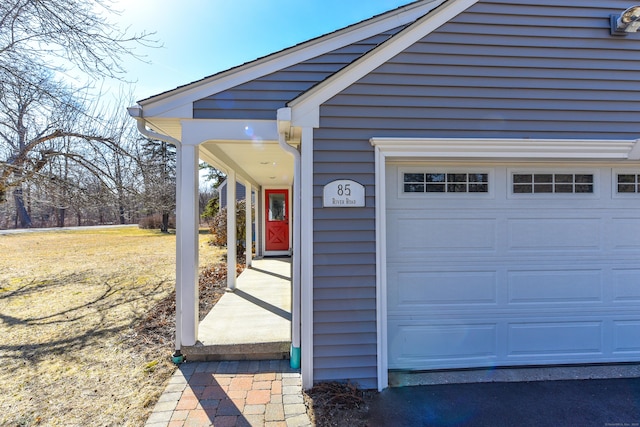 view of garage