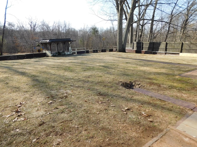 view of yard with fence