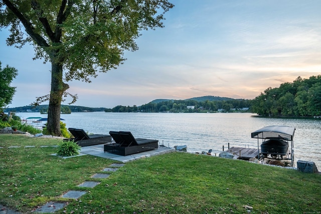 exterior space with a floating dock