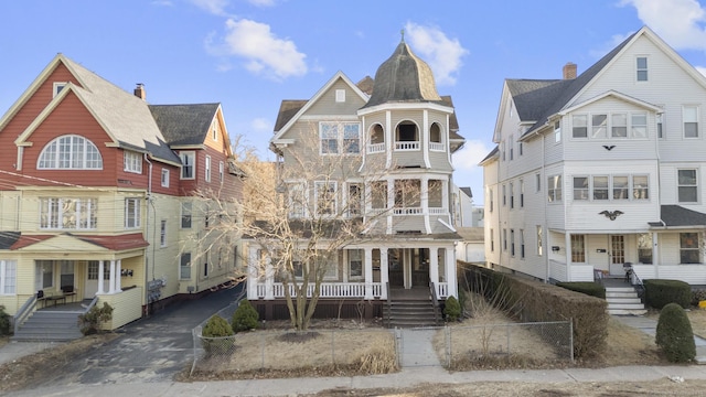 view of property with a fenced front yard