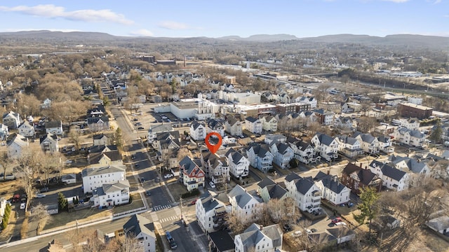 bird's eye view with a mountain view and a residential view