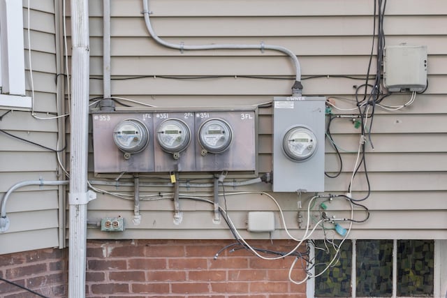 exterior details with electric meter