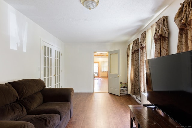 living area featuring wood finished floors
